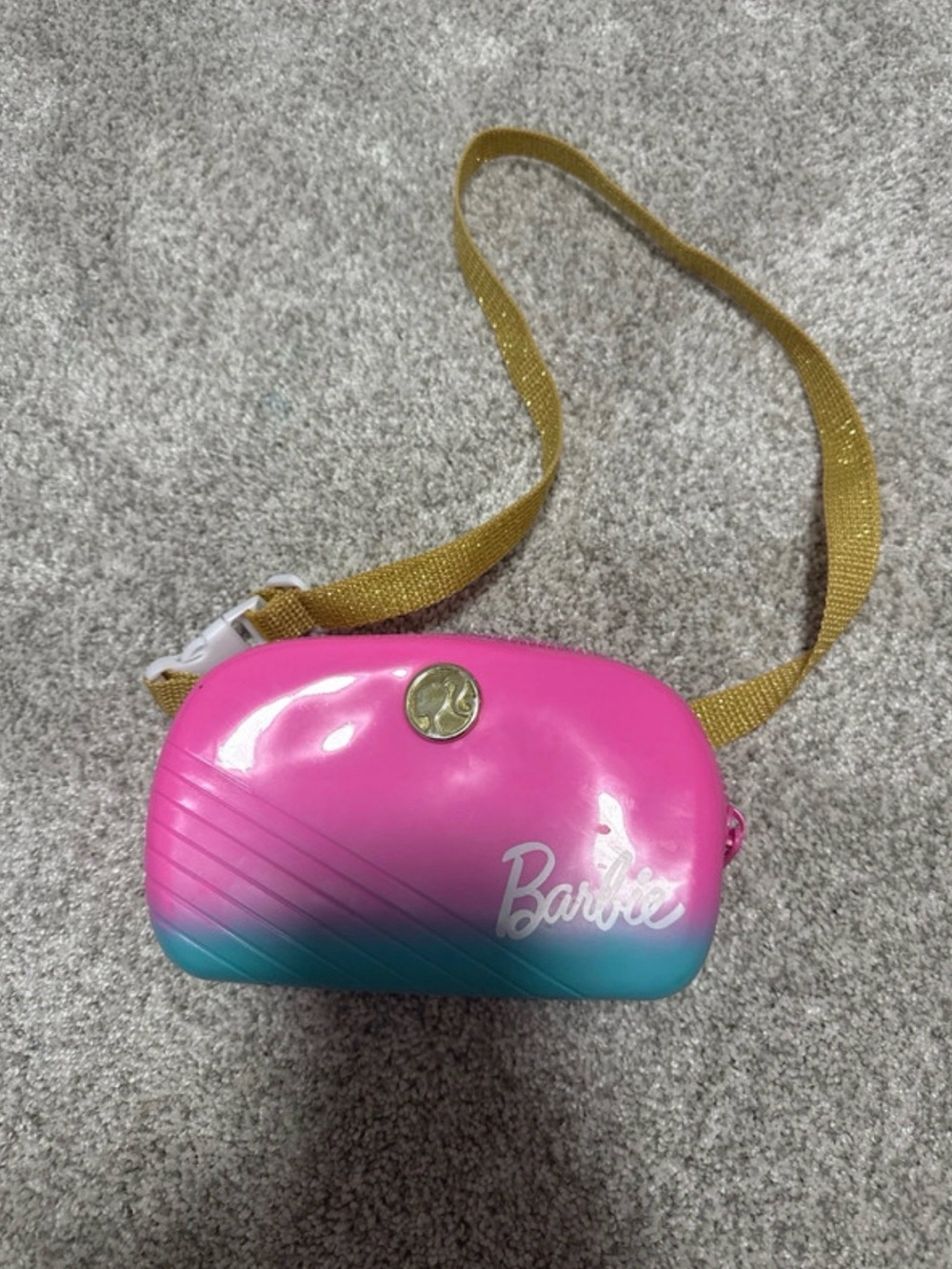 Barbie Pink to Teal Ombre Mini Crossbody with Gold Strap